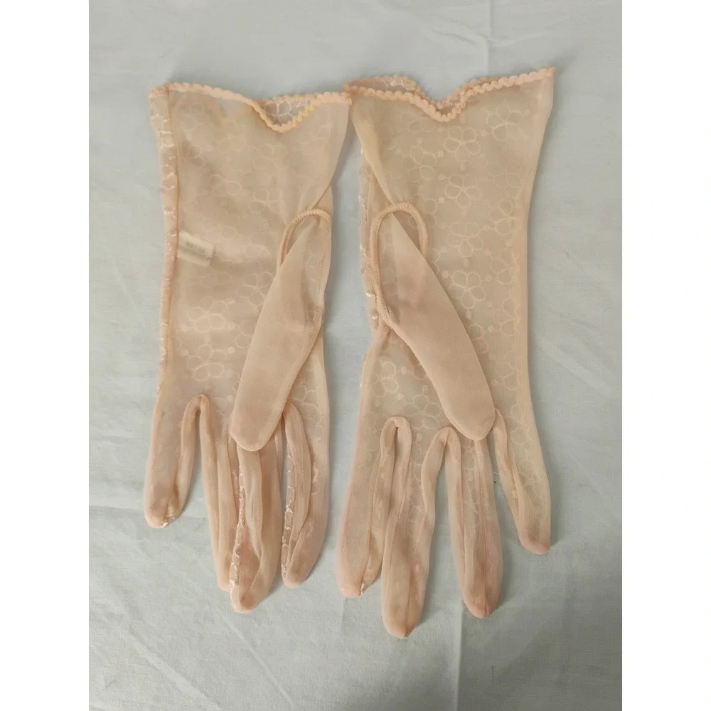 Vintage Pink Stretch‎ Formal Nylon Lace Floral 9.5
